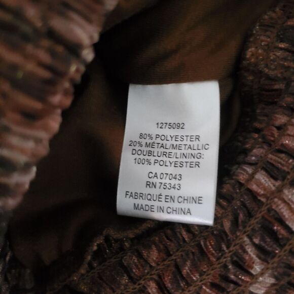 Joie Brown Combo Marble Metallic Ruched Waist Blouse Size M NWOT - Picture 6 of 6